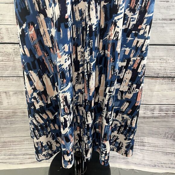 Jones Studio Skirt size Extra Small Long Blue Coral Slinky Stretch A Line Modest - Picture 7 of 11